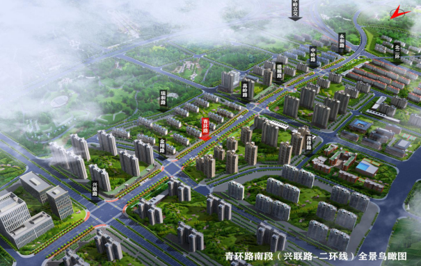 長(cháng)沙開(kāi)福區青環(huán)路（興聯(lián)路—二環(huán)線(xiàn)）道路工程設計